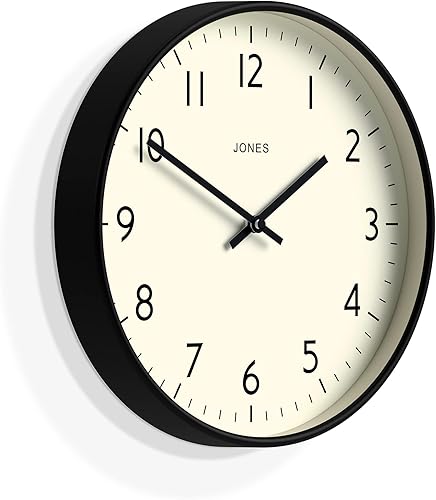 JONES CLOCKS® Horloge Murale Ronde Studio - Horloge Ronde - Horloge Moderne - Horloge Design - Horloge de Cuisine - Horloge de Salon - Horloge de Bureau - Cadran Facile à Lire - Bleu 30 cm - Nail Gallerys