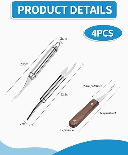 MOPZIJA 4PCS Shrimp Line Knife,Crevettes Couteau,éPlucheur De Crevettes,Outil D'éPluchage D'éPlucheur De Crevettes En Acier Inoxydable,Machine D'éPluchage De Crevettes,Outil De Nettoyage De Crevettes - Nail Gallerys