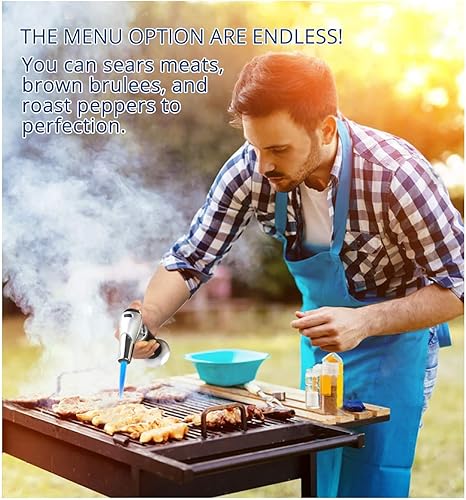 Woputne Chalumeau de Cuisine, Briquet Torche Gaz Butane avec Verrouillage de Sécurité, Flamme Réglable parfait pour la crème brûlée, Barbecue, Pâtisserie, Soudure, Camping - Nail Gallerys