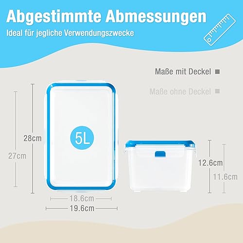 ATHLON TOOLS Lot de 2 boîtes de conservation de 5 l de qualité gastronomique - 100 % hermétiques et anti-fuite - 40 à + 100 °C - Pour tous les aliments - Sans BPA - Fabriquées en Union Européenne - Nail Gallerys