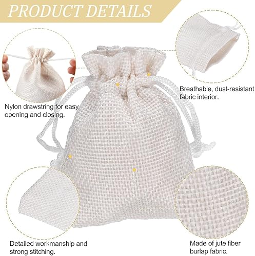 JYNVO 15 sacs en toile de jute avec cordon de serrage, sacs en toile de jute, petits sacs en tissu avec étiquettes cadeaux, sacs en lin, remplissages pour calendriers de l'Avent DIY, artisanat - Nail Gallerys