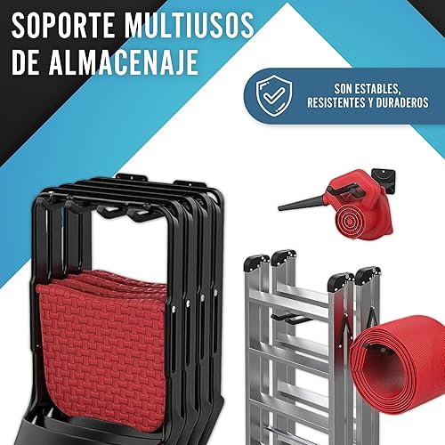 GENCO Set 2 Crochets Muraux , Organisateur d'outils, Support pour Accrocher au Mur pour l'ordre du Garage, du Grenier, de la Maison, du Entrepôt. Rangement de Chaises, d'échelles, d'Outils, de Vélos - Nail Gallerys