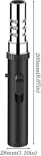 GOEDCH Flamme Jet: 1 Pièce Alimentation en Gaz Rechargeable, Briquet Tempête à Flamme Réglable, Briquet Étanche pour Bougies, Grill, Camping (Sans Gaz) - Nail Gallerys