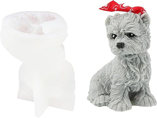 Moule à bougie en silicone pour chien - Moule à savon pour chiens mignons - Moule à bougie en silicone - Moule en silicone - Décoration en résine - Chocolat - Nail Gallerys