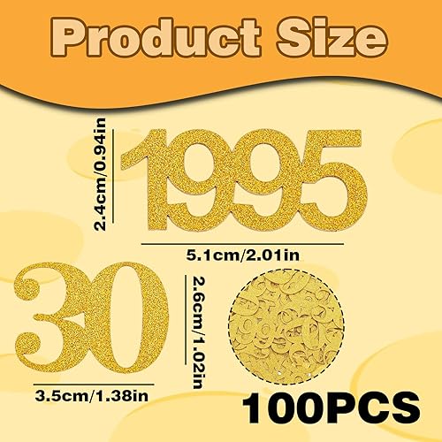 100 Pièces Confettis Décoration 30 Femme, Années 30 Mariage Ornements D'anniversaire Disperser Paillettes Dorées Table pour Fête Amusante 30ans Homme Adoré Jour De Noces Serpentins éparpiller - Nail Gallerys