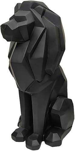 Poggapp Statue de Lion Décor de Lion - Cadeaux pour Sculpture Géométrique Élégante Figurine de Lion Décoration pour Salon Bureau Facile à Utiliser 13 X 18 X 26,5 cm Noir - Nail Gallerys