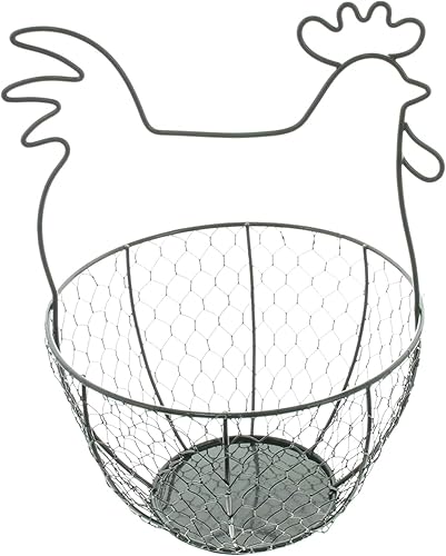 Panier à œufs « poule » en métal, noir, diamètre 17 cm, panier de collection, décoration de table, panier en métal, décoration de Pâques - Nail Gallerys