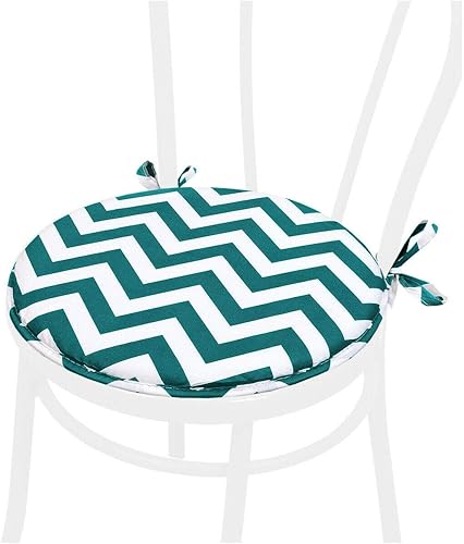 emmevi Dalia11D Coussin de chaise rond doux, à rayures, motif Zig Zag, universel, lavable, vert - Nail Gallerys