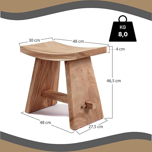 Design Tabouret FINCA | en Bois, Marron | Chaise en Bois de Teck - Nail Gallerys