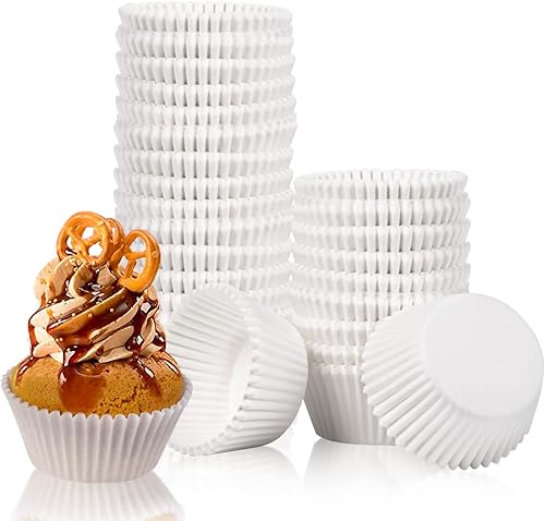 HIBISAWS caissettes cupcake 500moule cupcake caissettes muffins caissette papier moule à muffin papier cuisson standard 6,8cm 3,2cm, Blanc - Nail Gallerys
