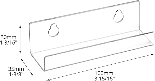 QWORK® Lot de 6 Support Vinyle Mural en Acrylique Transparent, Étagère Murale Flottantes pour Vinyle, Panneaux, Photos, Livres (30,5 x 4 x 4 cm) - Nail Gallerys