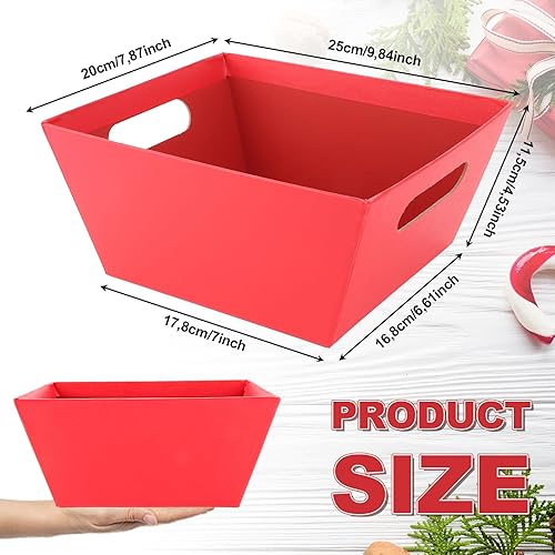 DAJAVE Lot de 10 paniers-cadeaux vides rouges - 25 x 22 x 9 cm - Panier cadeau vide - Pour la Saint-Valentin, Noël, la Saint-Valentin, le vin - Panier d'organisation des collations - Nail Gallerys