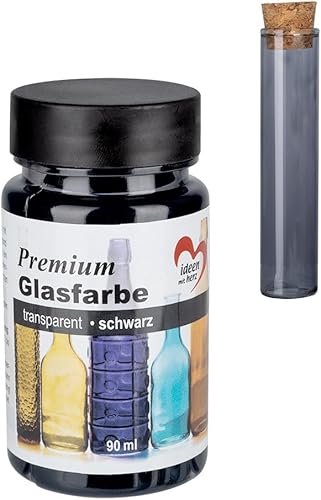 Ideen mit Herz Peinture pour verre de qualité supérieure - Transparent - Imperméable - 90 ml (bleu) - Nail Gallerys