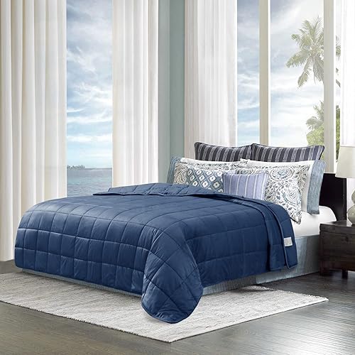 WOLTU Couverture pondérée Bleu 150x200cm Couverture lestée Anti-Stress en Microfibre pour Adulte Poids 9kg - Nail Gallerys
