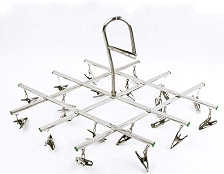 Wuyue Hua en Acier Inoxydable 35 Clips Séchoir, économie d'espace Cintre, Smart Crochet Motif d'éviter Les soufflant Away, piquets de séchage pour Chaussettes - Nail Gallerys