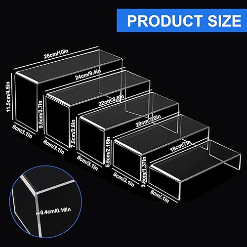 Druuzyl Présentoir Acrylique 5 Niveaux Transparent - Étagère pour Figurines Pops/Collection, Support Vitrine pour Parfums/Maquillage/Cupcakes - Nail Gallerys