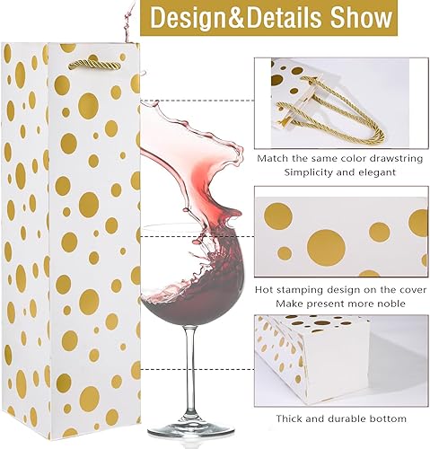 Lot de 12 sacs cadeaux pour bouteilles - Sacs cadeaux élégants pour bouteille de vin, champagne - Nail Gallerys