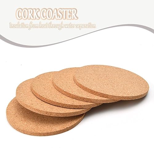 JIADEXIN 8 Pièces Dessous de Verre Liege Rond - 3 mm D’Épaisseur Dessous de Verre Réutilisables pour la Maison Bureau Bar et Restaurants Tasses Bouteilles Bols, 10 cm Diamètre - Nail Gallerys