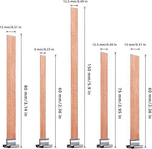 Lot de 50 mèches en bois pour bougies - 5 tailles - Nail Gallerys