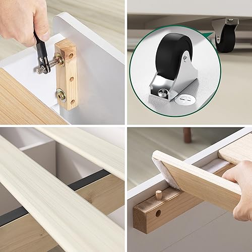 Zinus Marlow Lit 193 x 95 x 33 cm - Cadre de lit Plateforme en Bois avec tiroirs de Rangement - Nail Gallerys