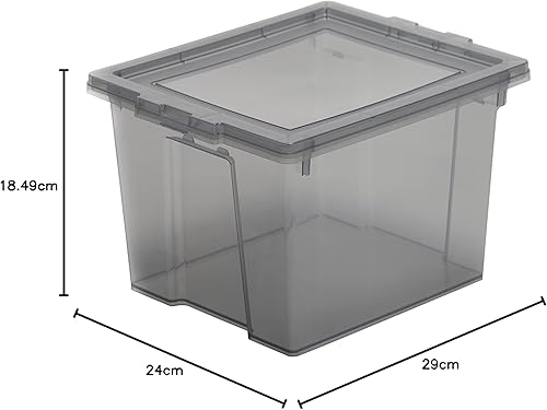 Iris Ohyama, Boite rangement plastique, Boite de rangement bureau de 10L, Lot de 4, Sans BPA,DDUSB-S, Gris- L29 x P24 x H18.5 cm - Nail Gallerys
