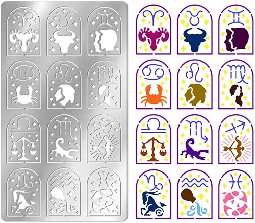 UNICRAFTALE Pochoirs Métalliques pour Artisanat la Pyrogravure les Bords les Bords Réutilisables Acier Inoxydable les Meubles Damassés les Dessins la Journalisation la Sculpture le Scrapbooking - Nail Gallerys