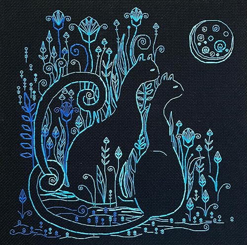 RIOLIS Blackwork Kit 2173 Chat Clair de Lune - Nail Gallerys