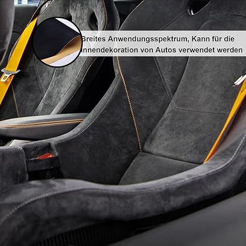 Tissu Microfibre Auto Adhésif, Noir Similicuir Suédine, 15cm x 150 cm Aspect Suédine, Tissu Extensible Film, Pour Intérieur de Voiture, Meubles Rembourrés, Tiroirs à Bijoux - Nail Gallerys