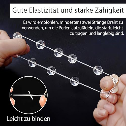 Bande élastique pour Bracelets, 0,7 mm Transparent Cordon Elastique pour Bracelet, avec Aiguille à Perles et Ciseaux pour Bracelets, Bijoux, Colliers, Bricolage - Nail Gallerys