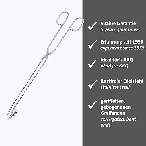 Westmark Pince à Griller/Rôtir, Acier inoxydable, longueur : 24 cm, Argenté, 12722270 - Nail Gallerys