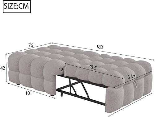 Zubaliya Canapé lit Pliant, lit rembourré, Plus Repose-Pieds Deux en Un, Conception de lit Simple, lit Moelleux, Tissu en Velours Peluche (Rose) - Nail Gallerys