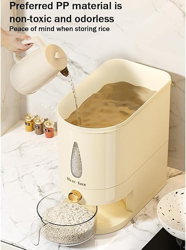 Guangcailun Conteneurs de céréales frais et pratiques pour céréales, céréales, farine, stockage scellé, seau de riz étanche à l'humidité, distributeur de riz ABS 5 kg - Nail Gallerys