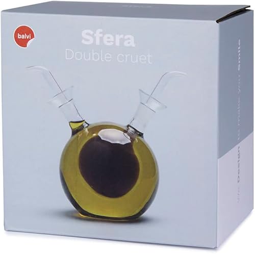 Balvi - huilier Double Sfera. Huillier et vinaigrier sphérique de 125 ML en Verre. Système Anti-goutt - Nail Gallerys