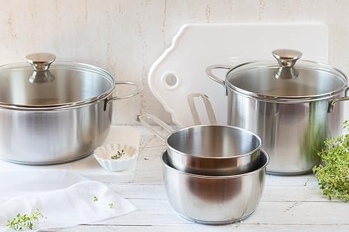 BRA Ancora - Casserole, 16 cm, Acier Inoxydable 18/10, Compatible Tous Feux Dont Induction, Gris - Nail Gallerys