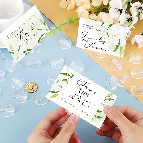 XIEJ 100 Pièce Support Carte à Jouer, Acrylique Supports en Acrylique Transparent, Rond en Plastique Cartes de Jeu Transparent Porte pour Cartes de Visite, Photos, Mémos, Menus - Nail Gallerys