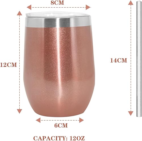 Fsaklaskdy 2 Pcs Mug Isotherme, 12 OZ Tumbler avec Paille, Tasse Isotherme en Acier Inoxydable, Café Étanche Voyage avec Couvercle, Reusable Insulated Travel Mug Double Vacuum Insulated Coffee - Nail Gallerys