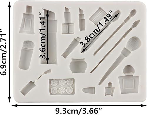 MINFEIDMS Outils de maquillage Moules en silicone pour rouge à lèvres, bouteille de parfum, fondant, vernis à ongles, pinceaux de maquillage, moules pour décoration de gâteaux en sucre, décoration de - Nail Gallerys