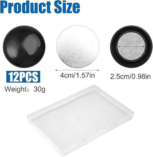 12 Pièces Poids de Rideau de Douche, Aimant Rideau de Douche 30G, Ronds Poids Magnétiques pour Rideaux pour Rideaux de Douche, Rideaux, Linge de Lit, Nappes, Tableaux Blancs Magnétiques (Noir) - Nail Gallerys