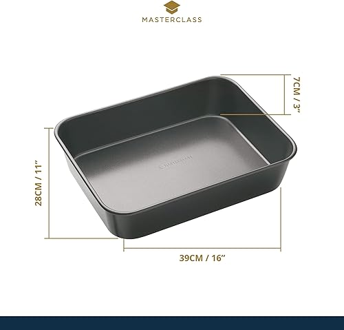 MasterClass Grand Moule À Rôtir, Profond, Antiadhésif En Carbone, Gris, 39 X 28 X 7 cm - Nail Gallerys