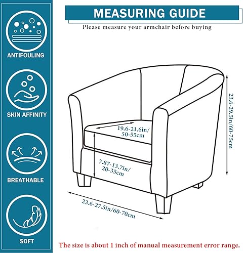 YUANZ Housse de Chaise de Club, Housse de Chaise de Baignoire à Haute élasticité, Housse de canapé Universelle en Spandex pour Fauteuil, Housse de canapé pour Salon, comptoir de Bar de Club (S) - Nail Gallerys