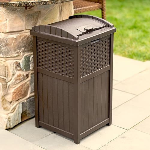 Suncast GHW1732 Resin Wicker Trash Hideaway - Nail Gallerys
