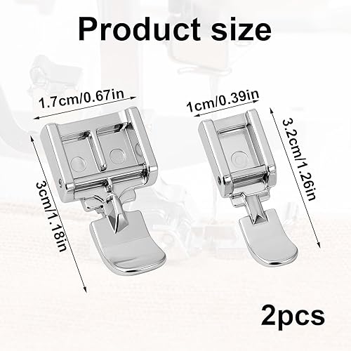 Huybaa Pied de Biche Machine a Coudre, 2 Pcs Pied presseur à Fermeture éclair à Clipser, Pied Presseur à Fermeture Invisible pour Singer, Brother, Babylock, Euro-Pro - Nail Gallerys