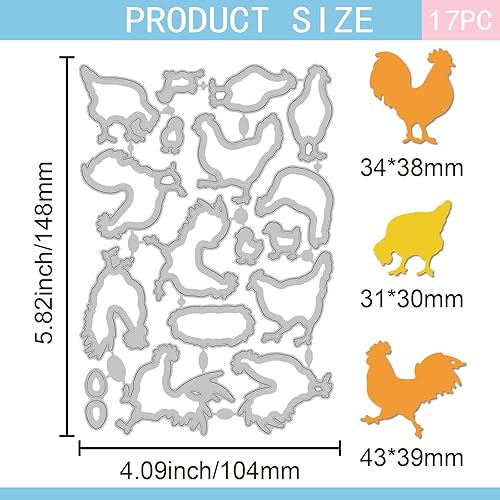 GLOBLELAND Matrices de Découpe en Métal en Forme de Poule et de Coq Modèles de Gaufrage pour Scrapbooking Loisirs Créatifs Fabrication de Cartes en Papier - Nail Gallerys