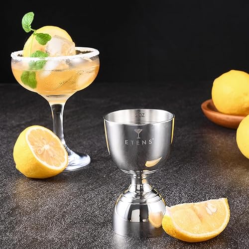 Etens Doseur à cloche pour barman | Doseur à cocktail de bar 56,7 g 28,3 g avec mesures à l'intérieur pour boire de l'alcool | Doseur à double chasse - Nail Gallerys