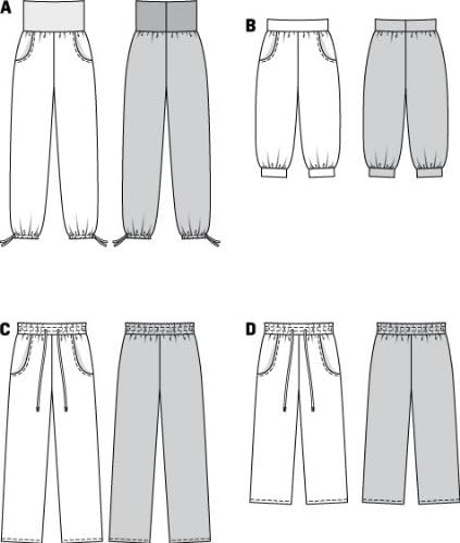 Burda B7230 Patron de Couture Pantalon 19 x 13 cm, 32-46 ; 44-58 - Nail Gallerys