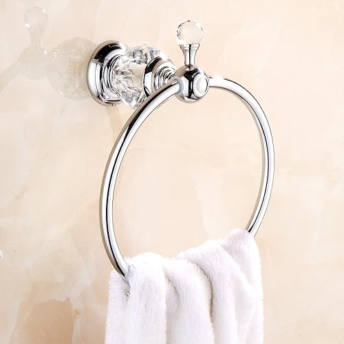 Nokozan Luxury Crystal Series Anneau Porte-Serviette Mural Motif pêche Chromé - Nail Gallerys