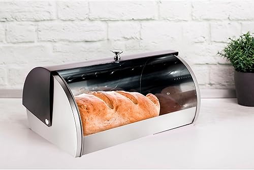 Berlinger Haus Black Rose Ensemble Boîte à Pain + 3 Boîtes de Cuisine Acier Inoxydable, Conteneur pour Conserver le Pain et les Pâtisseries, Couvercle Coulissant, Bread Box, Noir Mat/Or Rose - Nail Gallerys