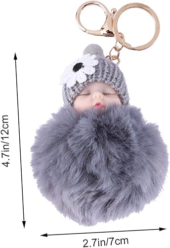 Adorable Porte-clés en Peluche pour bébé - Poupée - Porte-clés de Voiture - Décoration pour Enfants - Gris - Nail Gallerys