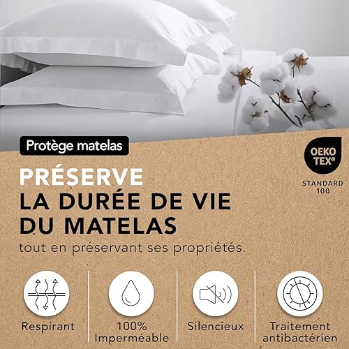 Protège Matelas 135x190 cm | Alèse Imperméable et Imperceptible | Coton Absorbant Hypoallergénique, Traitement Anti-acarien | Compatible Bonnet Jusqu'à 40 cm | Certifié Oeko-TEX | Ôhm - Nail Gallerys