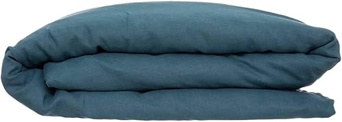 Atmosphera - Housse de Couette Linah - Bleu Canard - Lin lavé 260x240 cm - Nail Gallerys